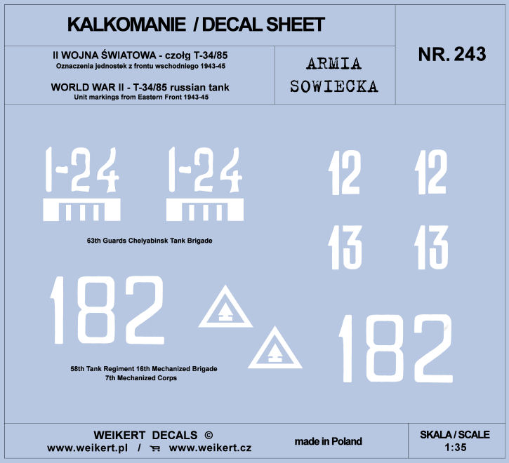 1/35 Soviet Army T-34/85 East.Front, 1943-45 Pt.2