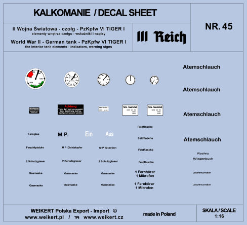 1/16 PzKpfw. VI TIGER I - interior tank elements