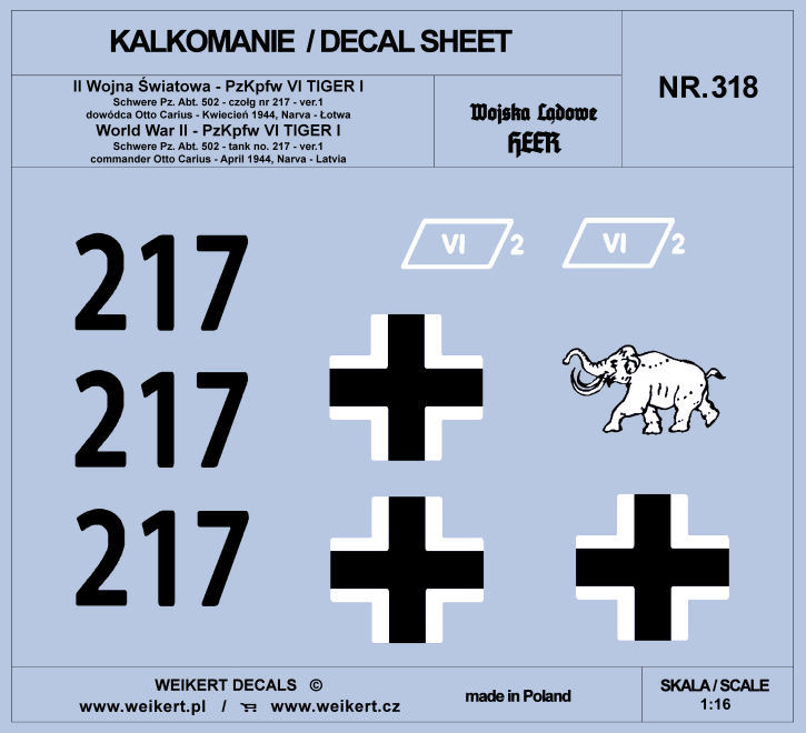 1/16 TIGER I - Otto Carius '217' Schw. April 1944