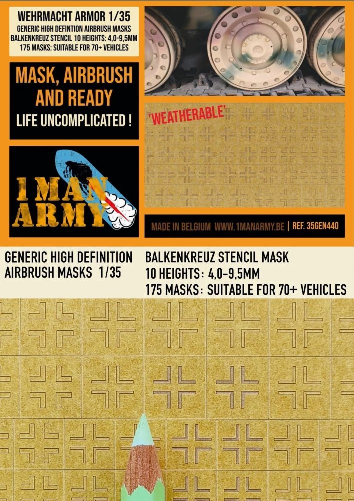 1/35 GERMAN Balkenkreuz Stencil Airbrush mask