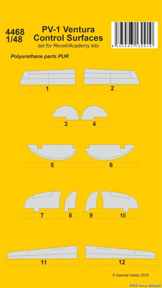 1/48 PV-1 Ventura Control Surfaces (REV/ACAD)