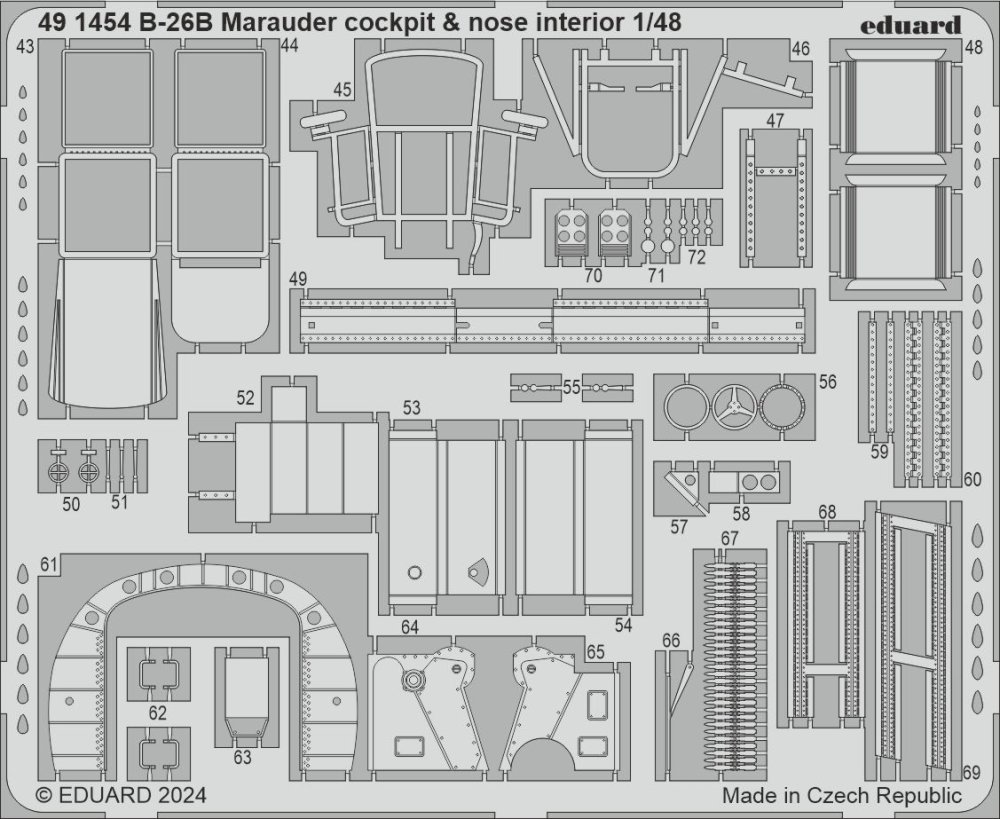 1/48 B-26B Marauder cockpit & nose interior (ICM)