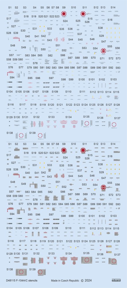 1/48 Decals  F-104A/C stencils (KIN)