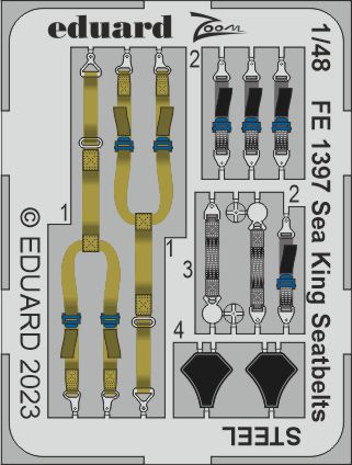 1/48 Sea King seatbelts STEEL (AIRF)