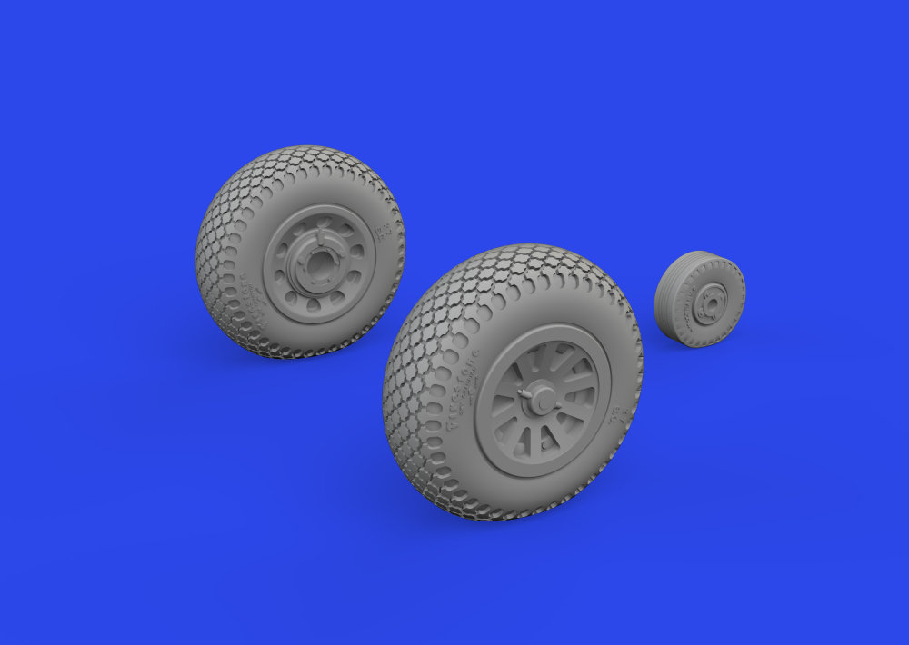 BRASSIN 1/72 P-51D wheels cross tread (EDU)