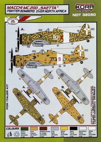 1/32 Decals MC.200 Fighter Bombers o. North Africa