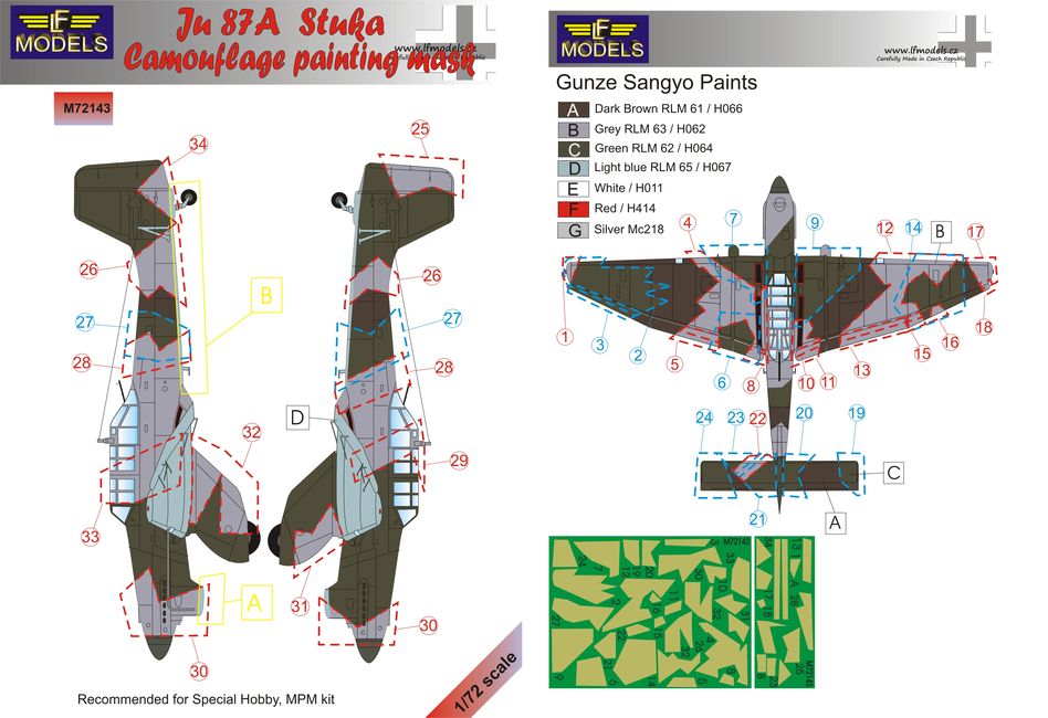 1/72 Mask Ju 87A Stuka Camouflage painting (SP.H.)