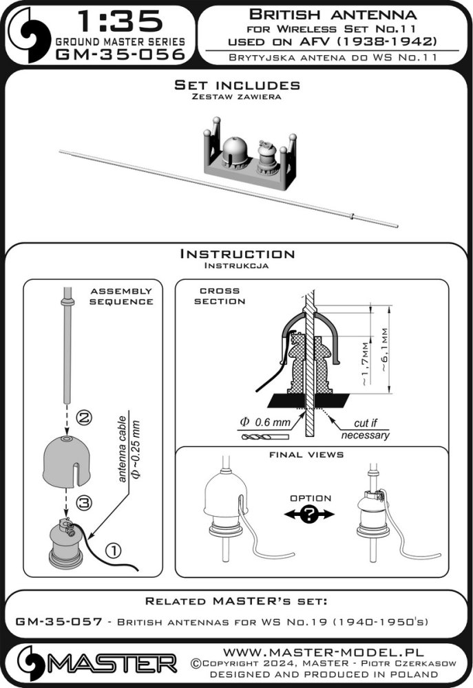 1/35 British antenna for Wireless Set (1938-1942)