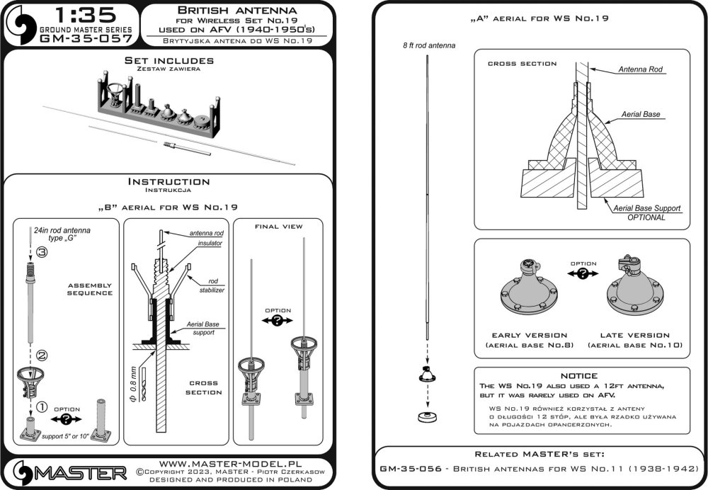 1/35 British antennas for Wireless Set No.19