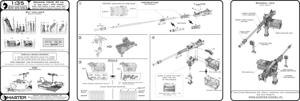 1/35 Browning M2HB 12,7mm - MG on tank mount WWII