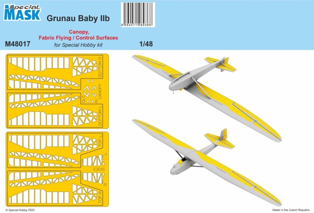 1/48 Mask Grunau Baby IIb Fabric/Control Surfaces