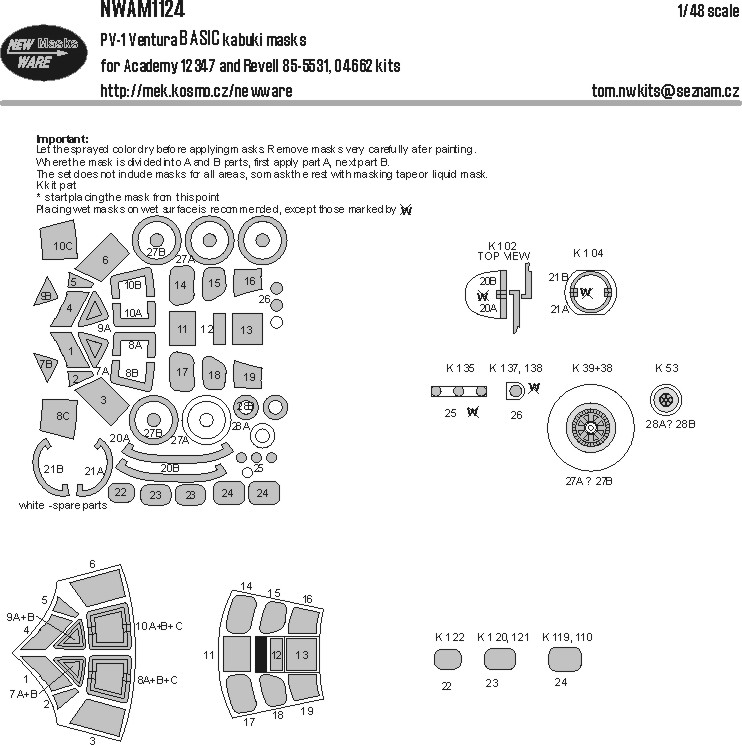 1/48 Mask PV-1 Ventura BASIC (ACAD/REV)