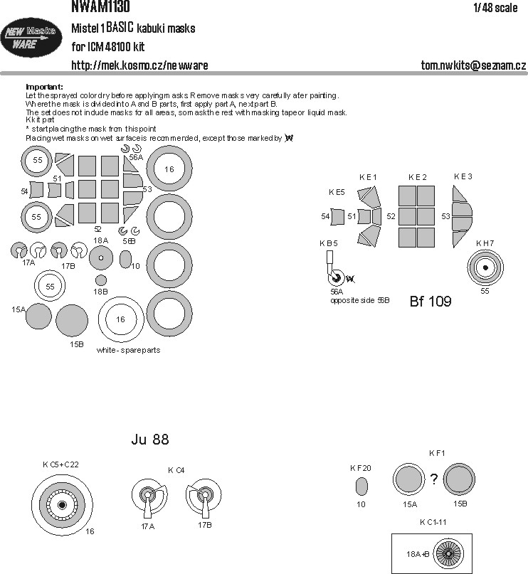 1/48 Mask Mistel 1 BASIC (ICM 48100)