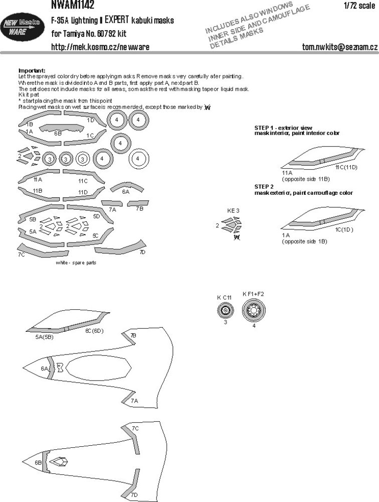 1/72 Mask F-35A Lightning II EXPERT (TAM 60792)