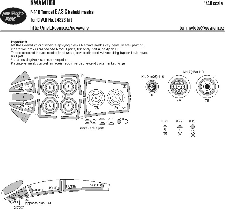 1/48 Mask F-14B Tomcat BASIC (GWH)