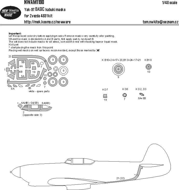 1/48 Mask Yak-9T BASIC (ZVE 4831)