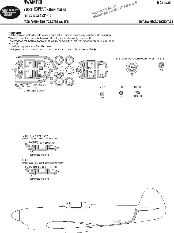 1/48 Mask Yak-9T EXPERT (ZVE 4831)