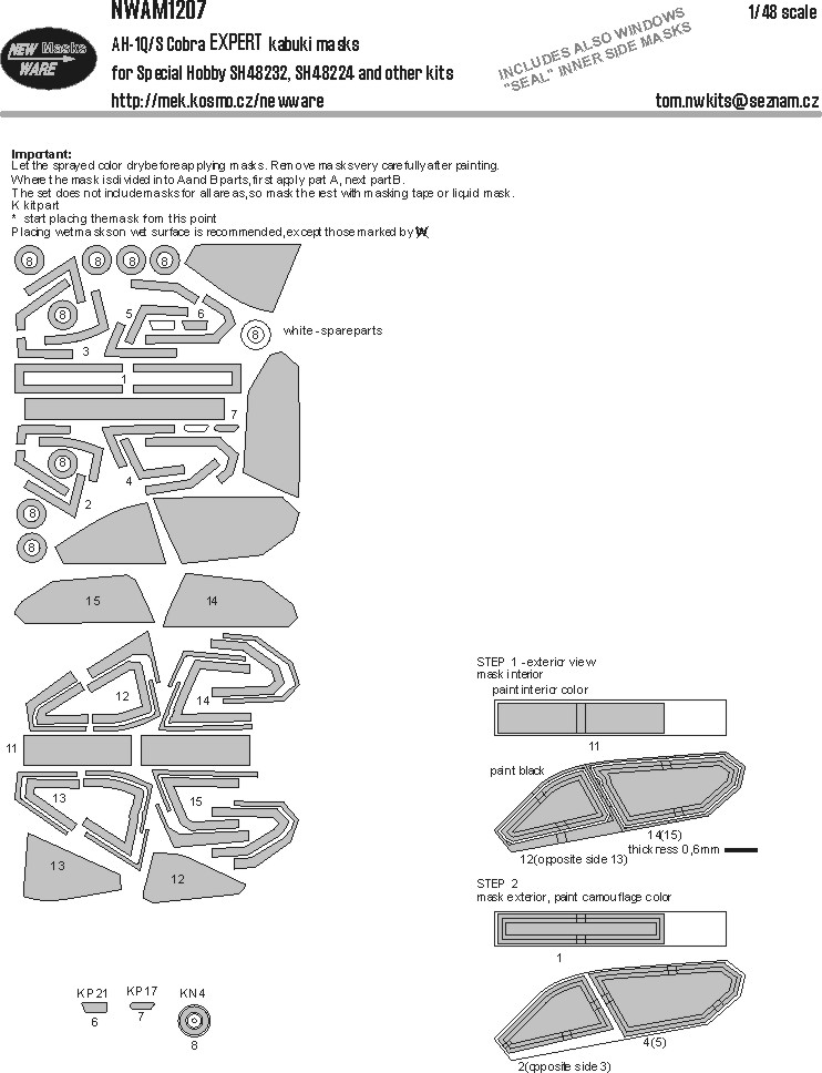 1/48 Mask AH-1Q/S Cobra EXPERT (SP.HOB.)