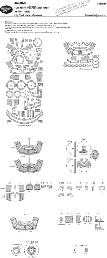 1/48 Mask B-26B Marauder EXPERT (ICM 48320)