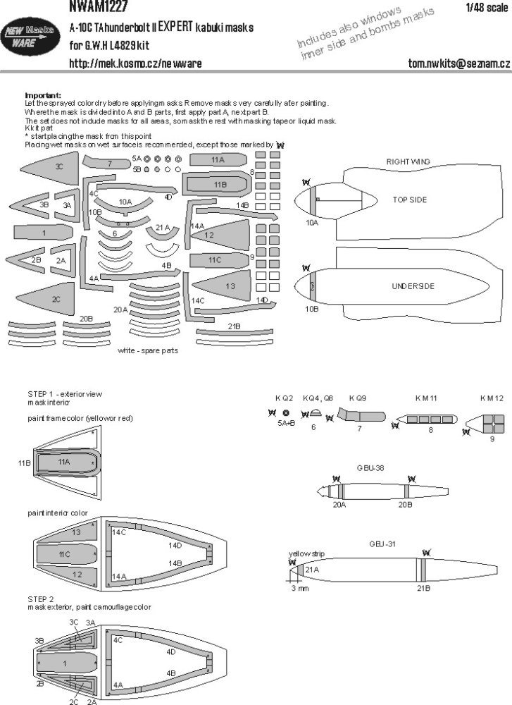 1/48 Mask A-10 C Thunderbolt II EXPERT (GWH)