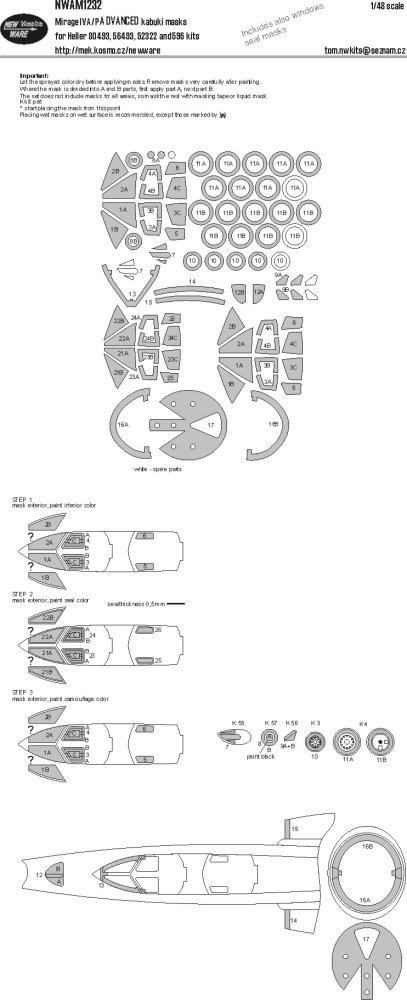 1/48 Mask Mirage IV A/P ADVANCED (HELLER)