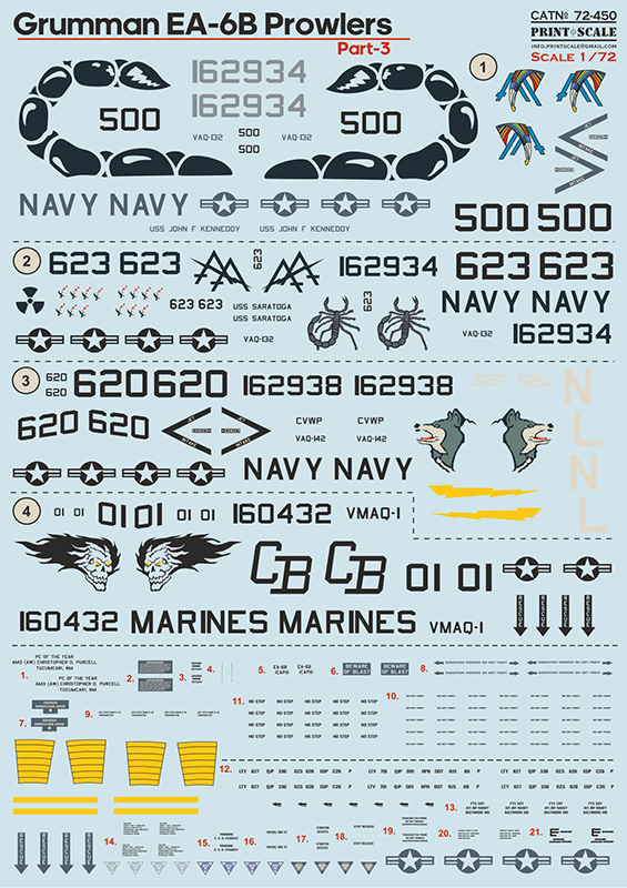 1/72 Grumman EA-6B Powlers - Part 3 (wet decal)