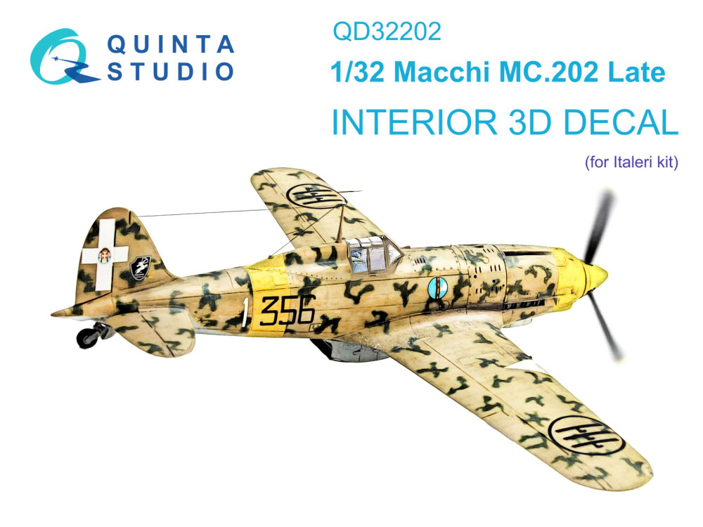 1/32 Macchi MC.202 Folgore Late 3D-Print.&col.Int.