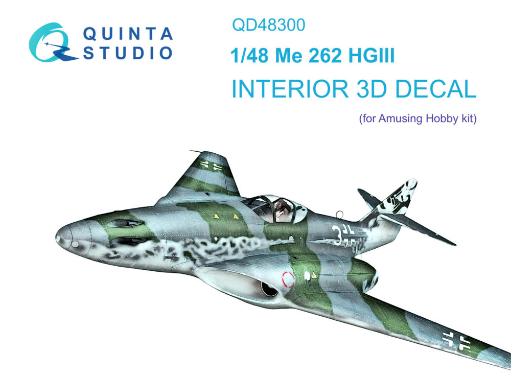 1/48 Me 262 HGIII 3D-Print.&col.Interior (AMUS.H.)