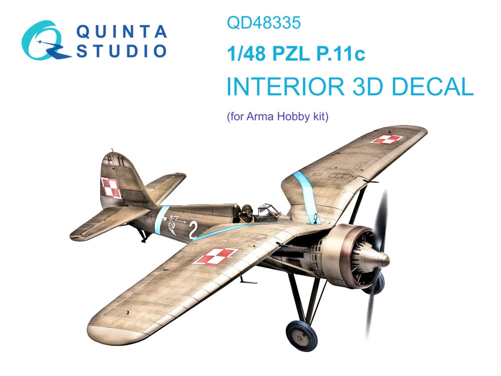 1/48 PZL P.11c 3D-Print.&col.Interior (ARMA)