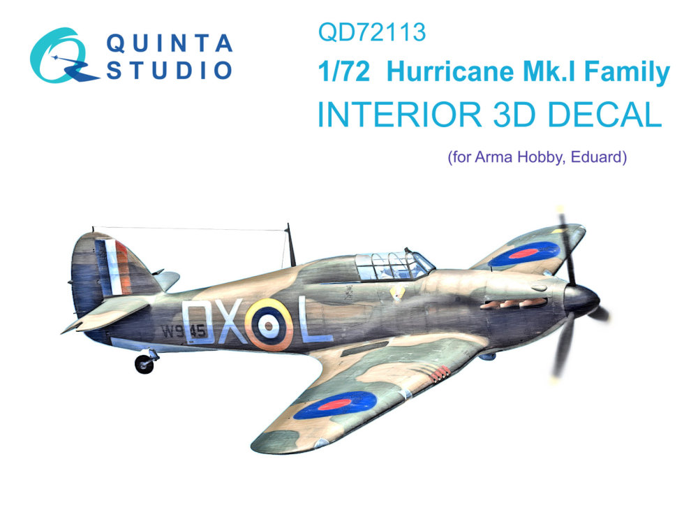 1/72 Hurricane Mk.I family 3D-Print.&col.Interior 