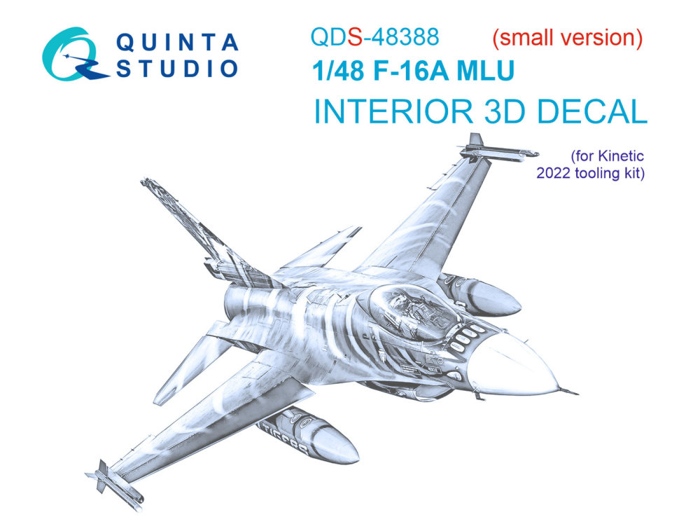 1/48 F-16A MLU 3D-Print.&col.Interior (KIN) SMALL