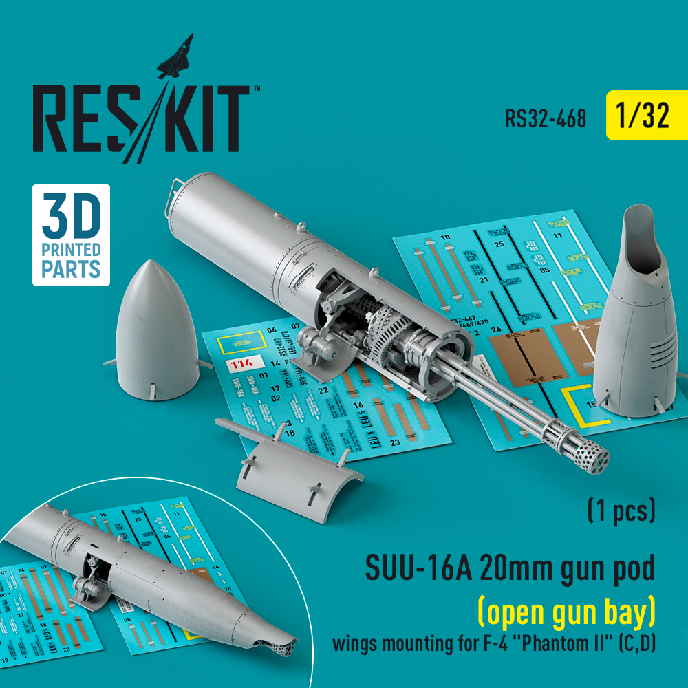 1/32 SUU-16A 20mm gun pod (opened) wings mounting 