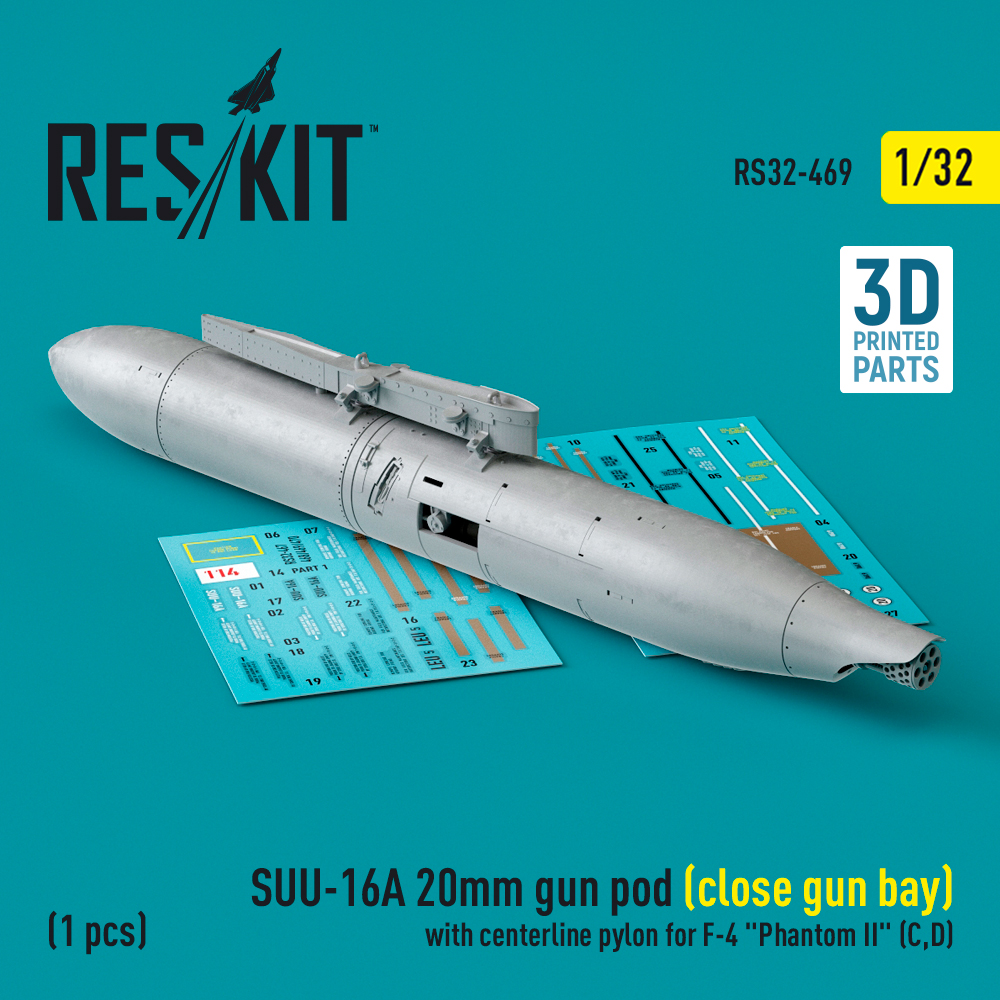 1/32 SUU-16A 20mm gun pod (closed) w/ centerl.pyl.