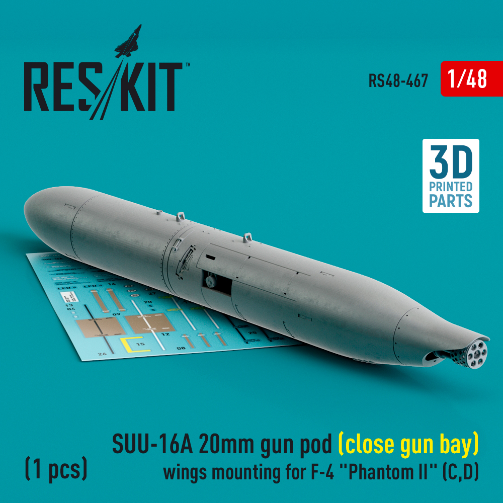 1/48 SUU-16A 20mm gun pod (closed) wings mounting 