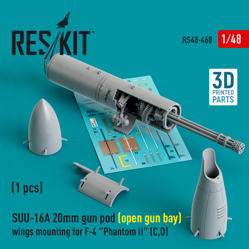 1/48 SUU-16A 20mm gun pod (opened) wings mounting 