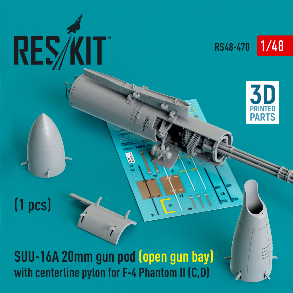 1/48 SUU-16A 20mm gun pod (opened) w/ centerl.pyl.