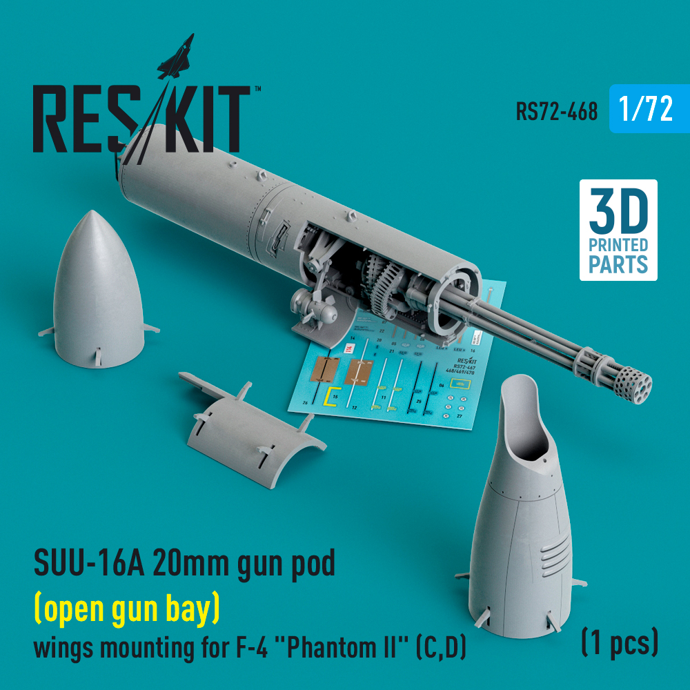 1/72 SUU-16A 20mm gun pod (opened) wings mounting 