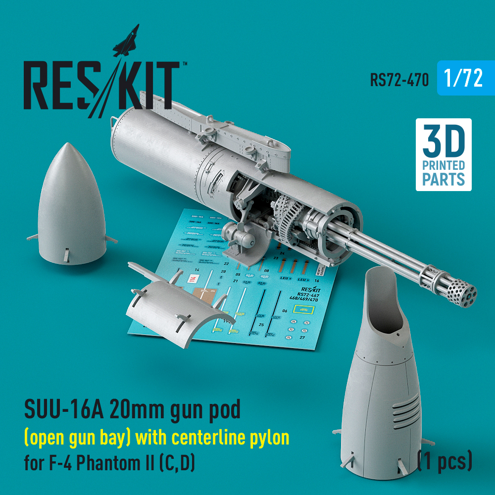 1/72 SUU-16A 20mm gun pod (opened) w/ centerl.pyl.