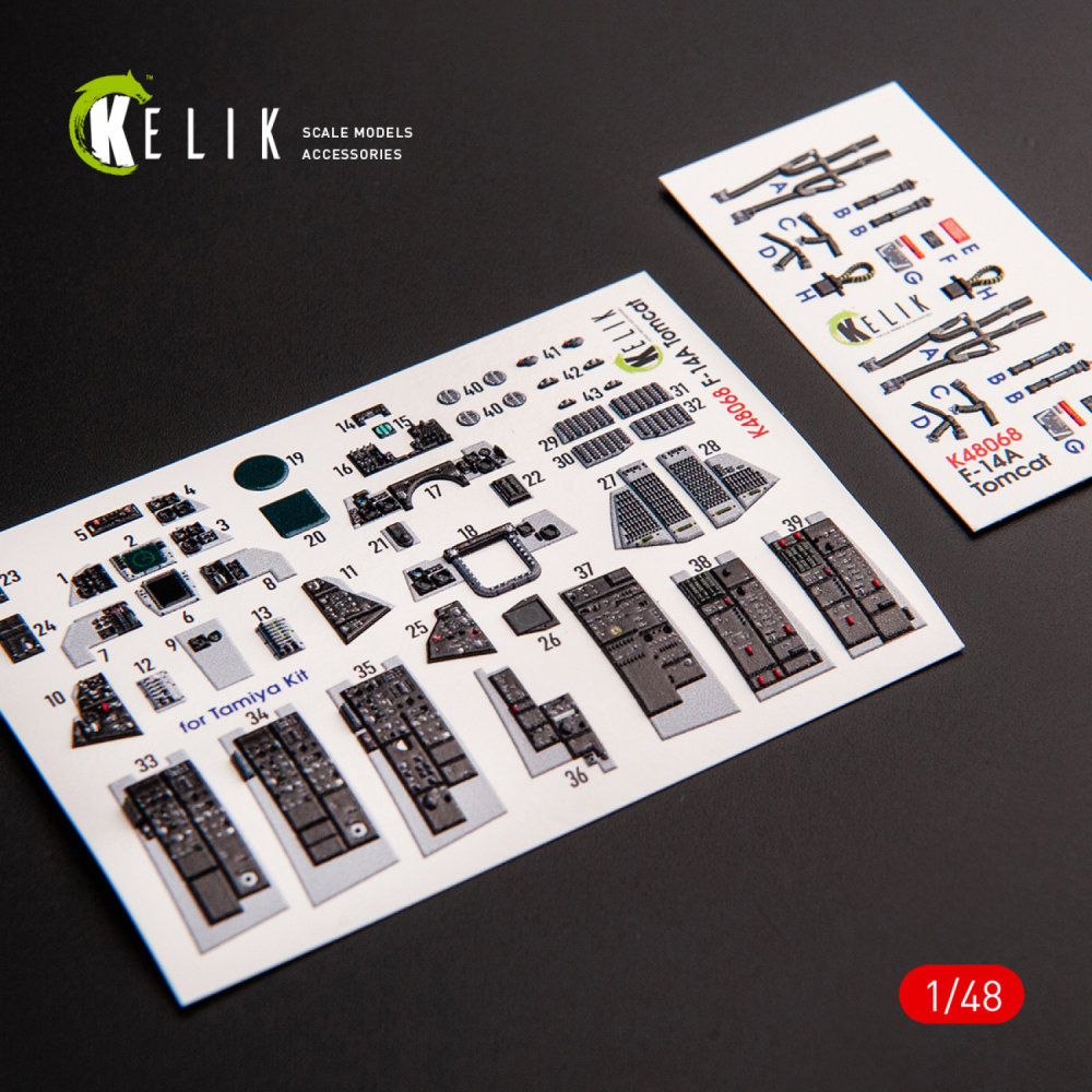 1/48 F-14A Tomcat late interior 3D decals (TAM)