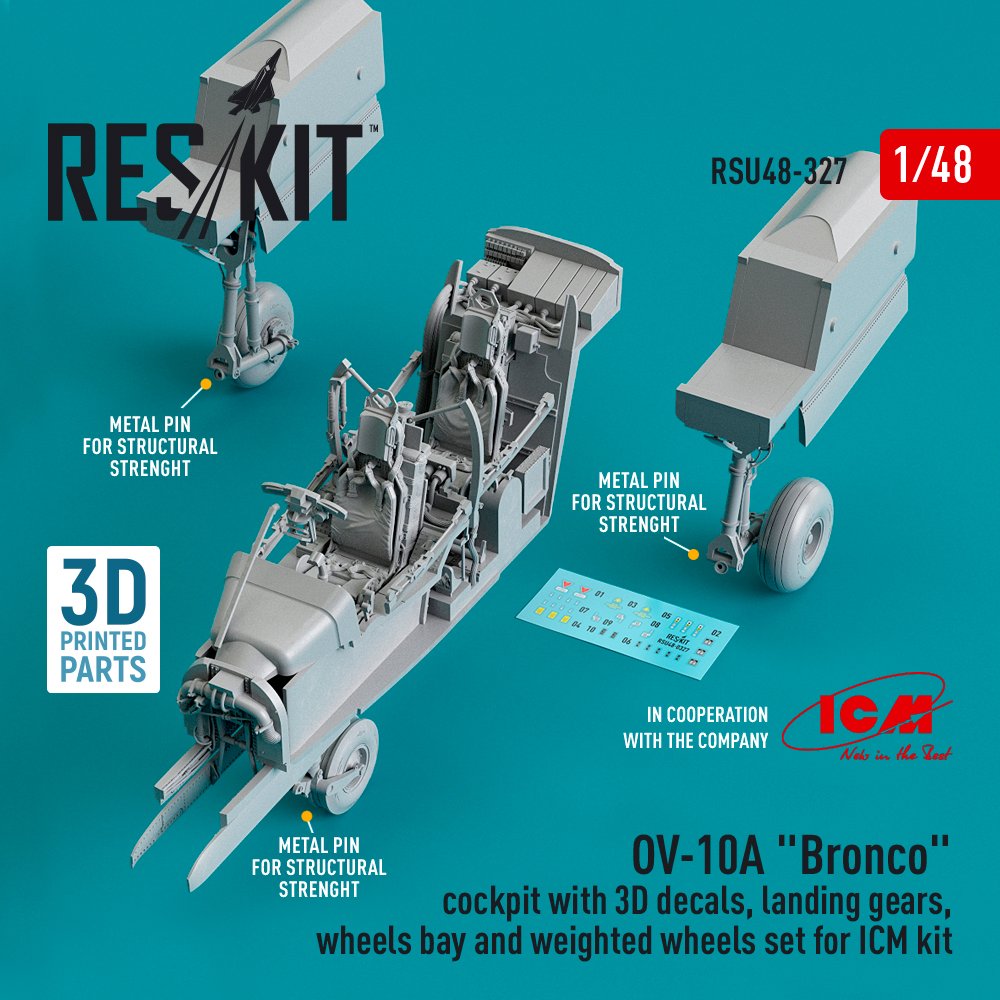 1/48 OV-10A Bronco Cockpit w/ 3D dec., land.gears