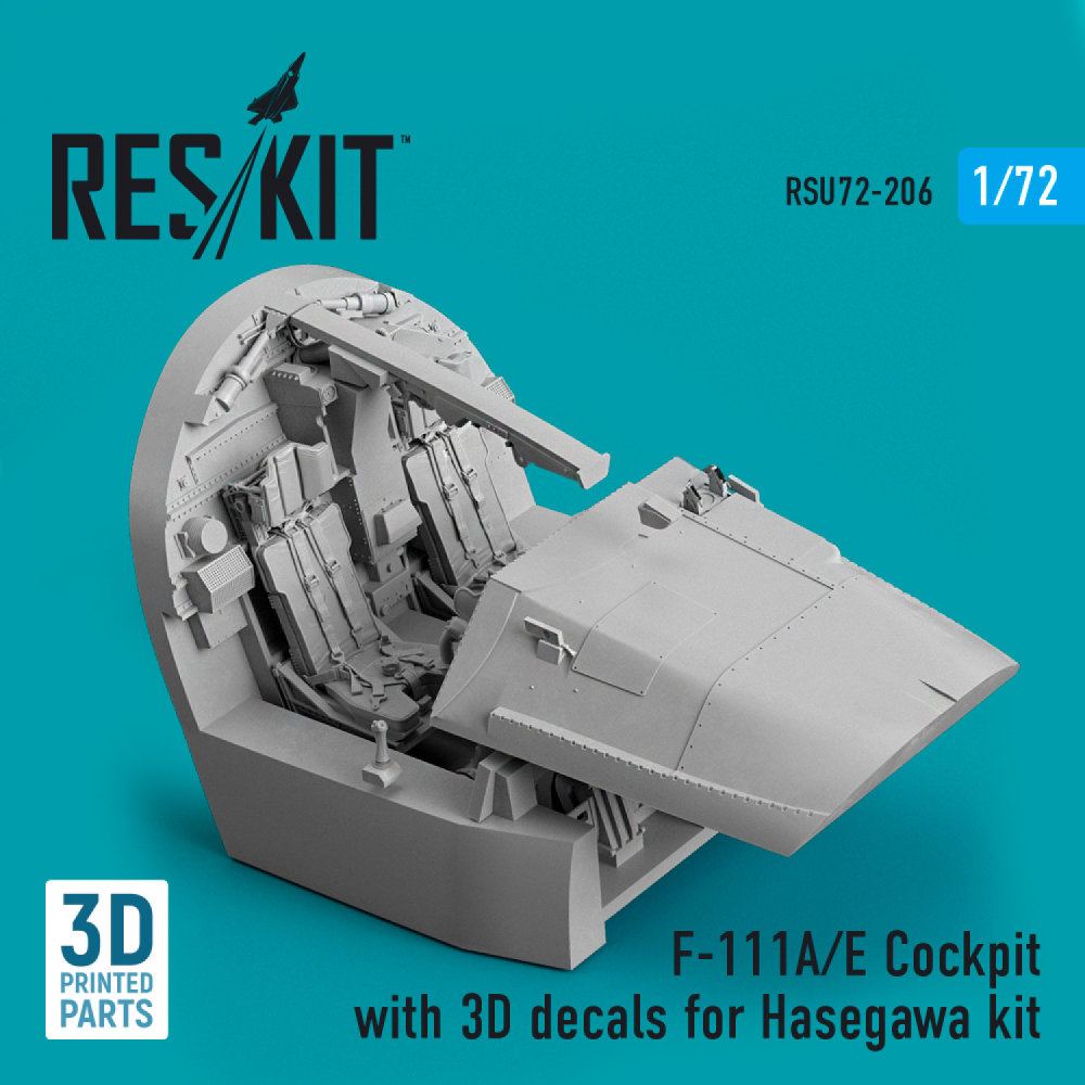 1/72 F-111A/E Cockpit w/ 3D decals (HAS) 3D Print.