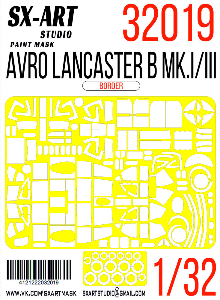 1/32 Paint mask Avro Lacaster B Mk.I/III (BORDER)