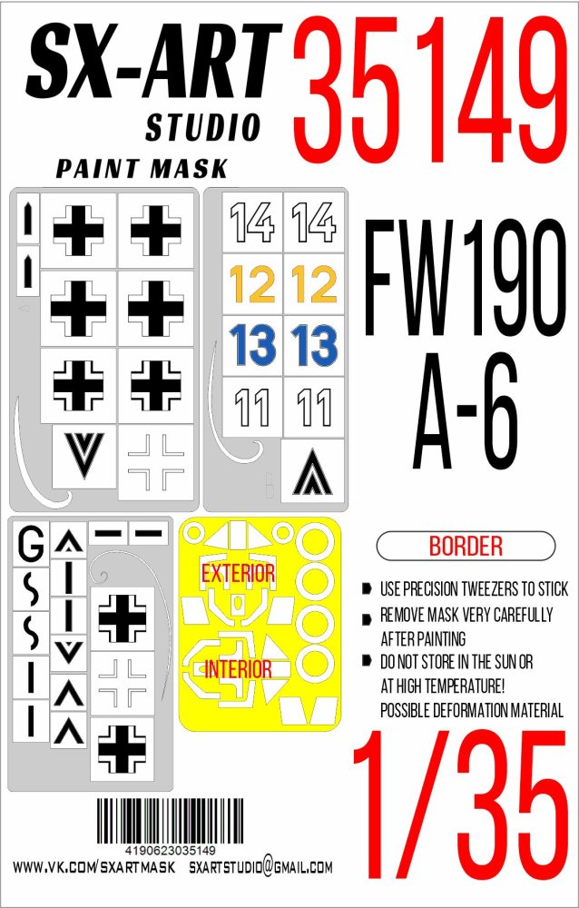 1/35 Paint mask Fw 190A-6 (BORDER) MAX + insignia 