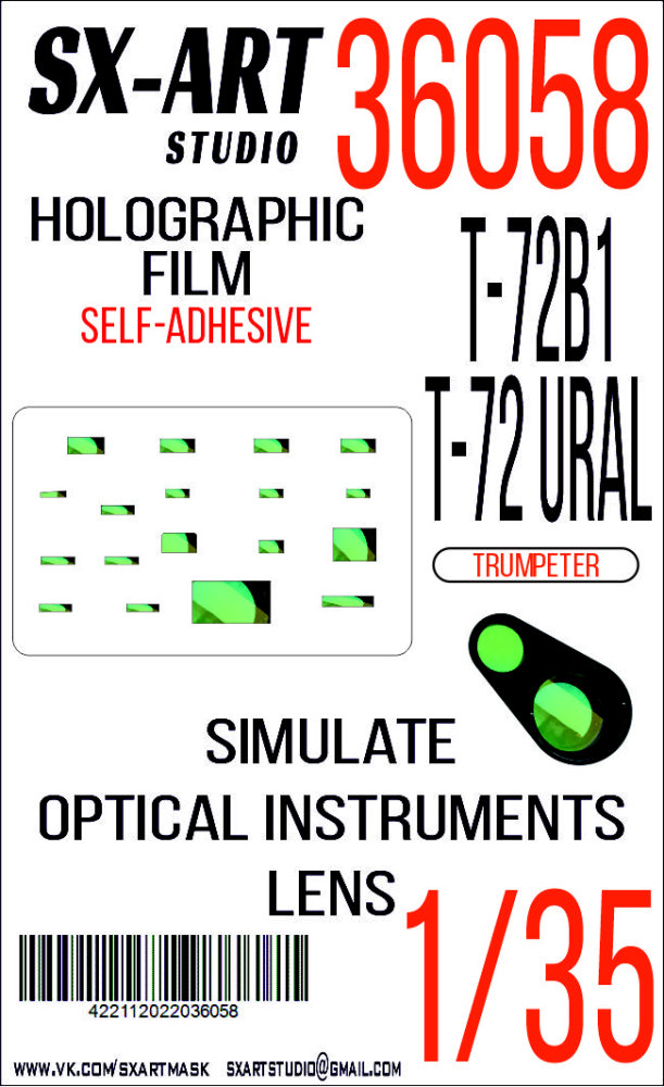 1/35 Holographic film T-72B1 / Obj.172 T-72 Ural