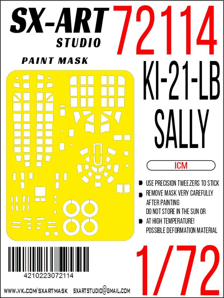 1/72 Paint mask Ki-21-lb Sally (ICM)