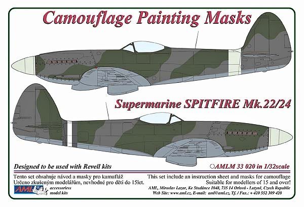 1/32 Camouflage masks S.Spitfire Mk.22/24