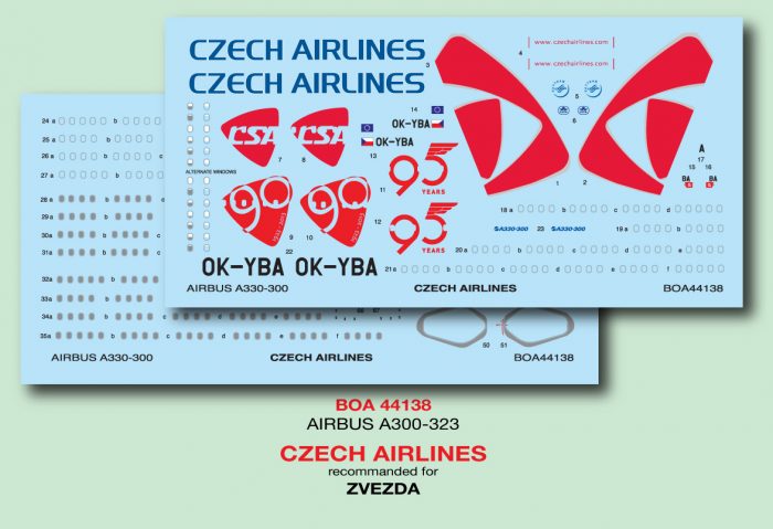 1/144 Decals A-330-323 Czech Airlines (ZVE)