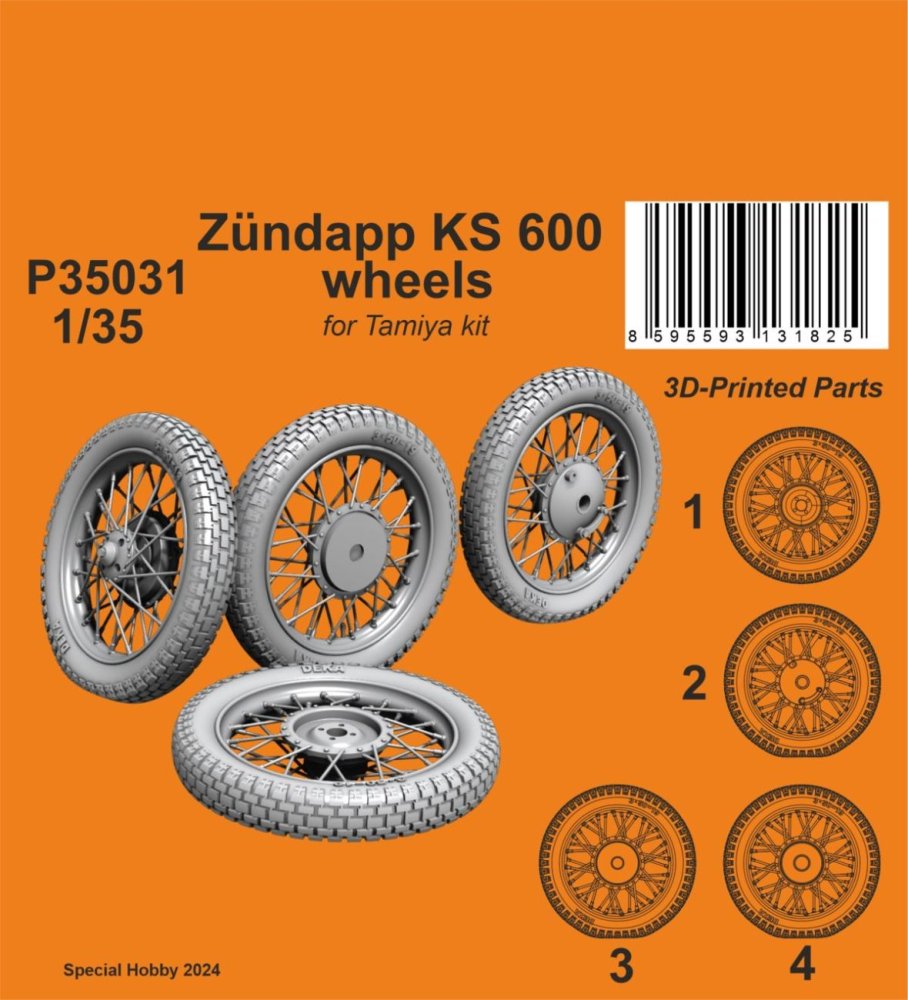 1/35 Zündapp KS 600 - wheels, 4 pcs. (TAM)