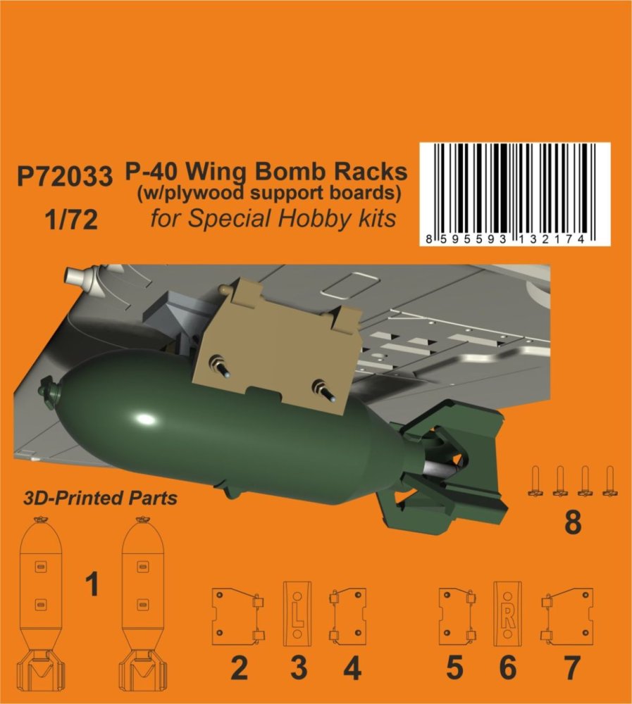 1/72 P-40 Wing Bomb Racks (SP.HOBBY) 3D-Print