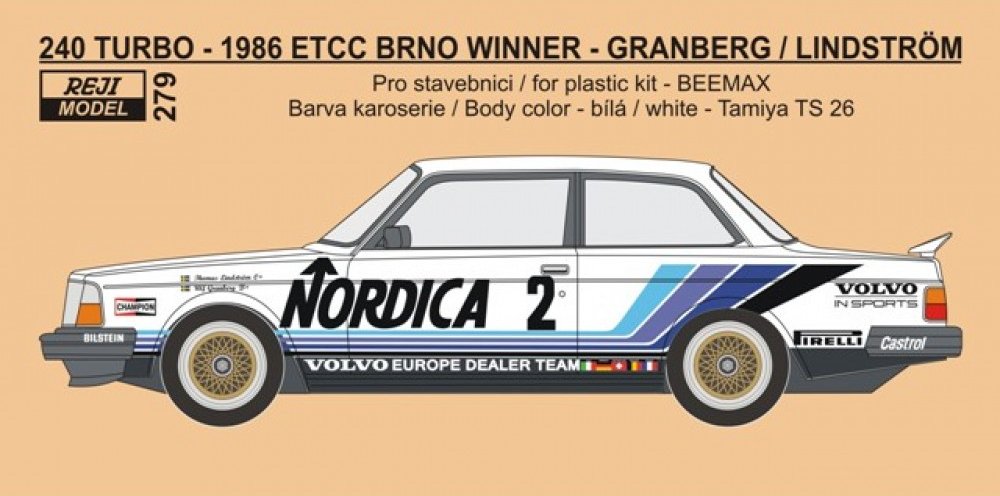 1/24 Volvo 240 Turbo 1986 ETCC Brno Winner